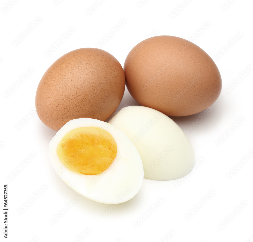 Boiled egg, cooked isolated on white background Boiled egg, cooked isolated on white background