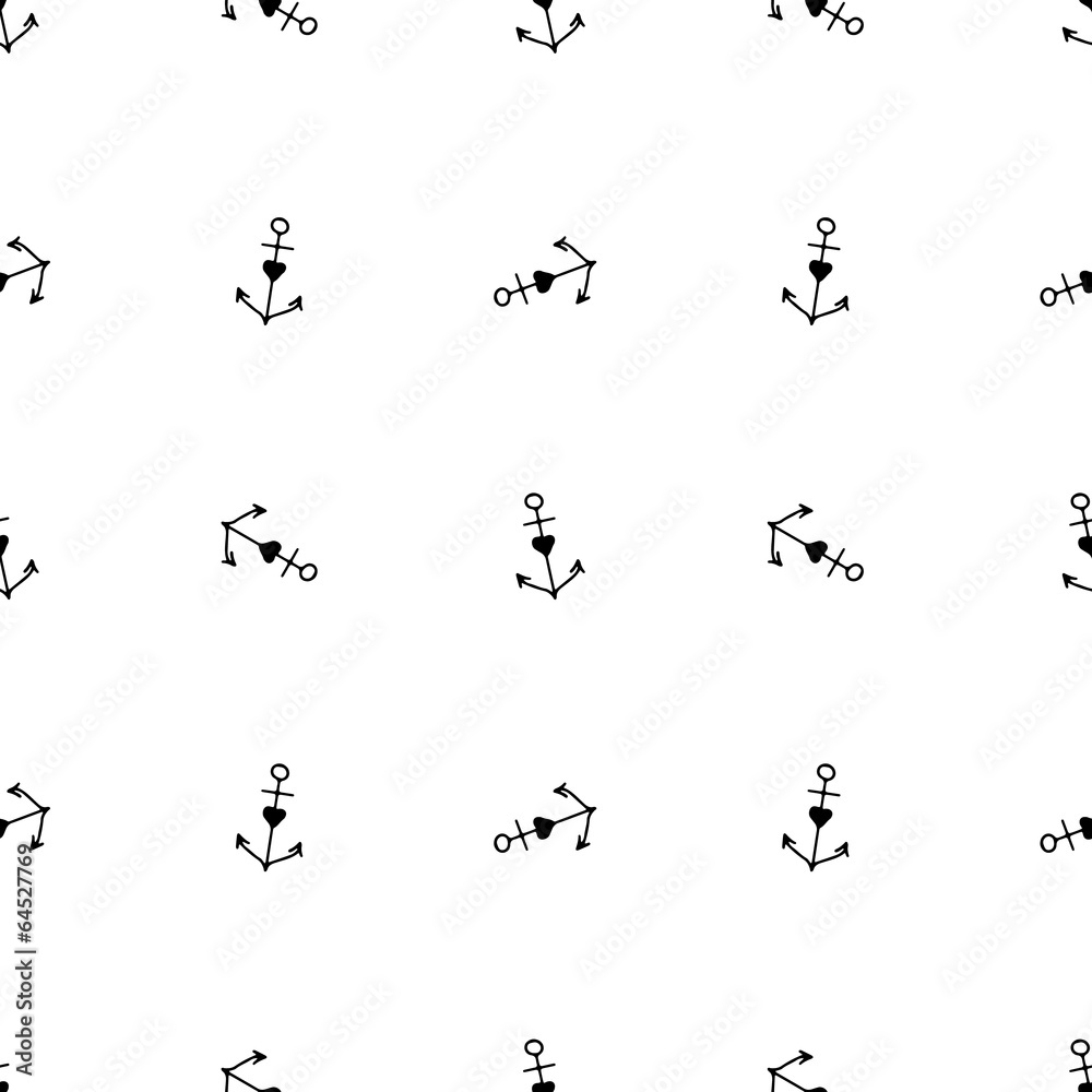 Seamless hand drawn nautical pattern Seamless hand drawn nautical pattern