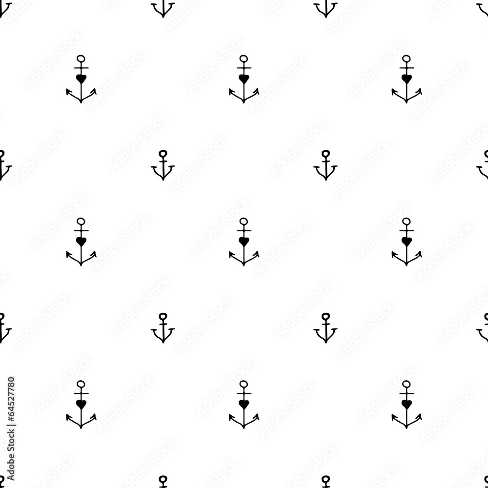 Seamless hand drawn nautical pattern Seamless hand drawn nautical pattern