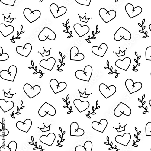 Hand drawn seamless pattern...