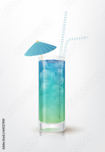 Illustration of the Blue Long Island cocktail
