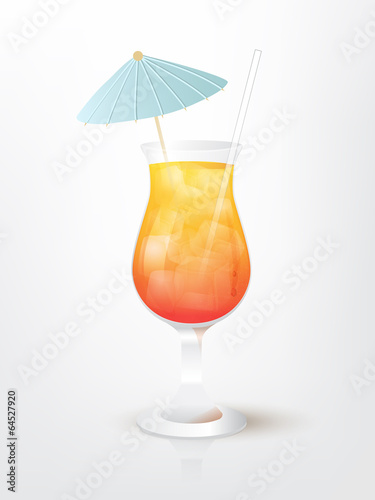 Illustration of the Malibu Sunset cocktail