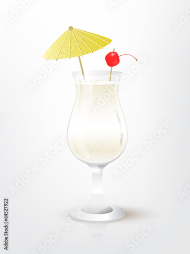 Realistic illustration of the Pina Colada cocktail