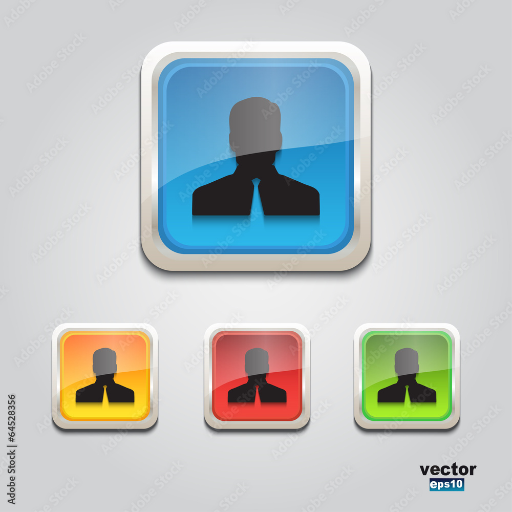 Web businessman icon square Web businessman icon square
