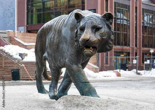 Sculpture of Tiger near the central railway station in Oslo