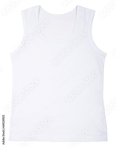 Sleeveless unisex shirt isolated on white