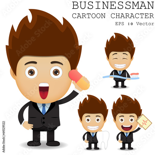 Businessman cartoon character EPS 10 vector photo