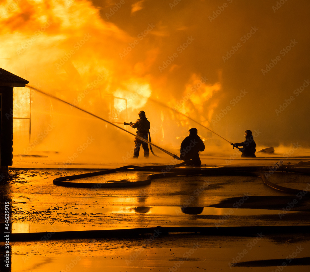 Obraz premium Firemen at work