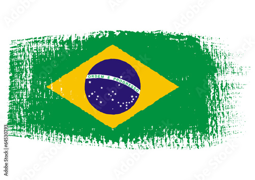 brushstroke flag Brazil with transparent background