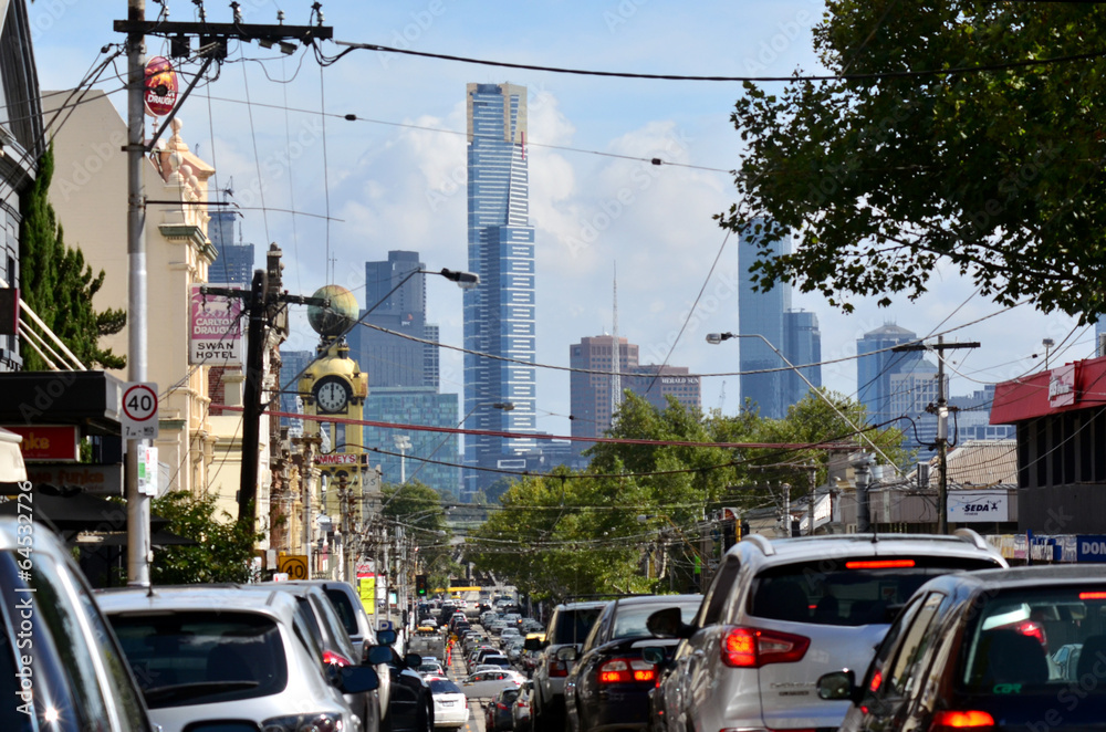 Fototapeta premium Heavy traffic in Melbourne