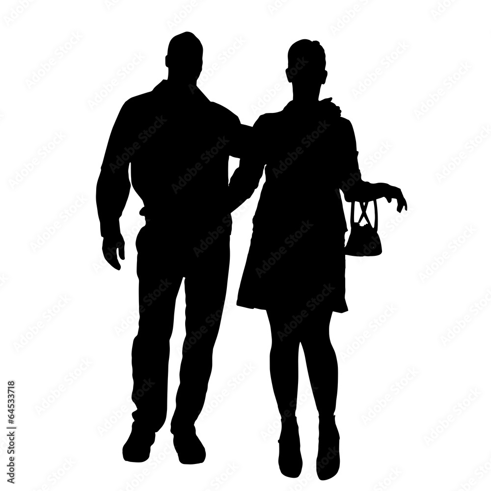 Vector silhouette of a couple.