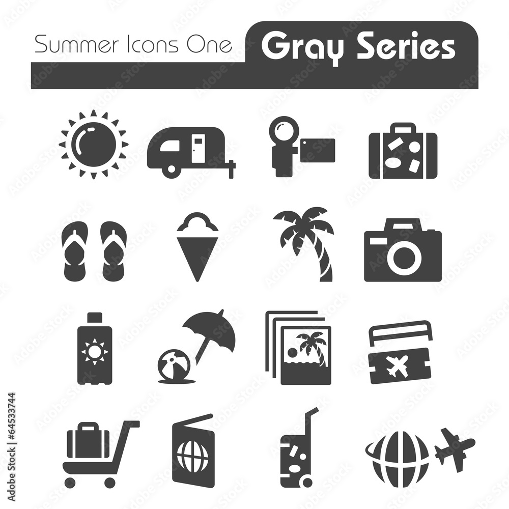 Summer Icons One gray series Summer Icons One gray series