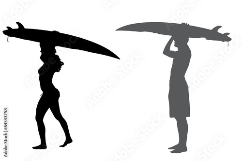 Canvas Print Vector silhouette of a people.