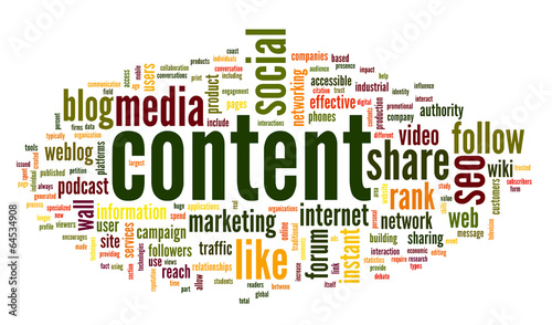 Content conept in word tag cloud