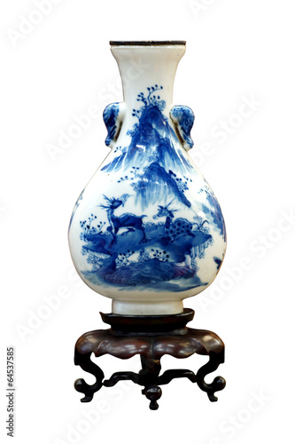 Photography Chinese antique blue and white vase