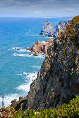 Obraz na płótnie Atlantic ocean coast cliff at Sardao cape (Cabo Sardao), Alentej w salonie