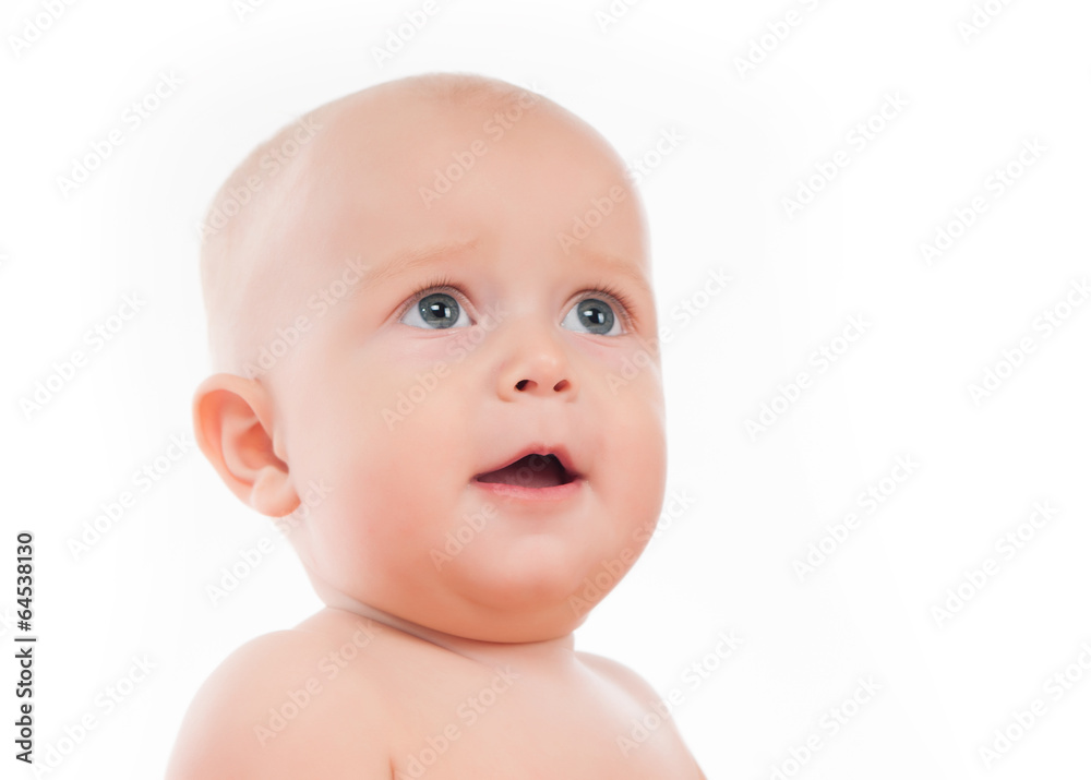 Portrait of baby on a white background Portrait of baby on a white background