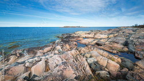 Rocky coast with colorful r...