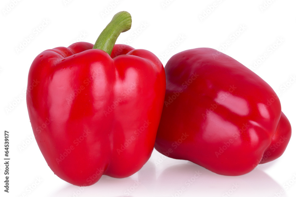 fresh isolated red peppers fresh isolated red peppers