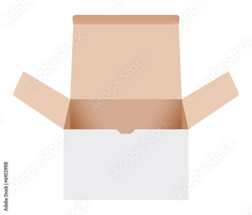 Open cardboard box. Vector illustration