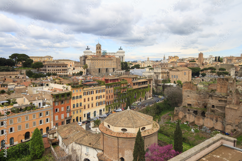 Rome -  View from the roman forum on the historical city