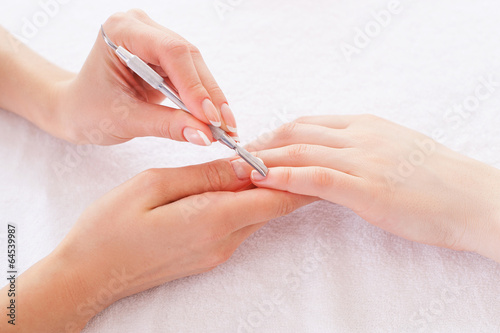 Tablou pe pânză Preparing for manicure.