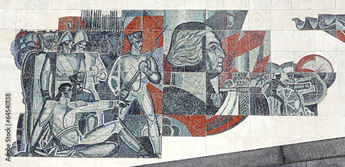 Photography Mosaic depicting the victory of Russian troops