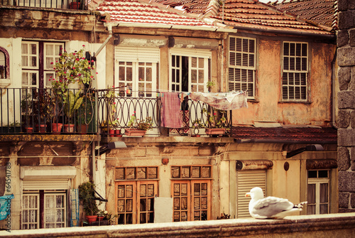 thin houses in old town, Porto, Portugal
