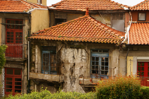 thin houses in old town  Porto  Portugal