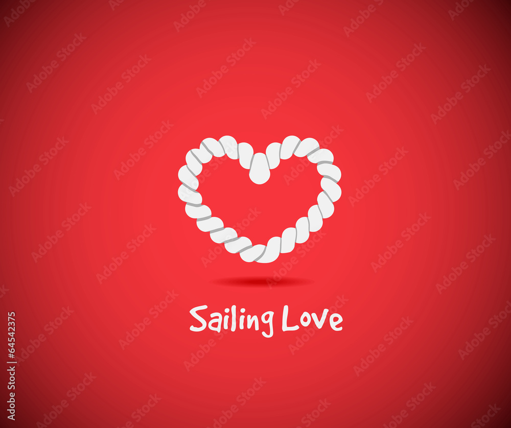 Heart shape rope knots set Heart shape rope knots set
