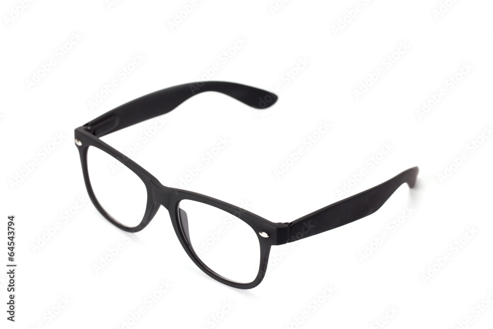 black eyeglasses