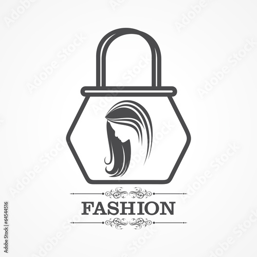 Beauty and fashion icon with handbag stock vector
