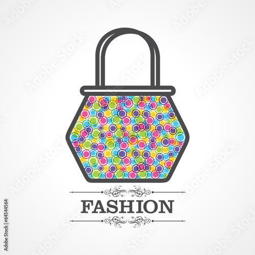 Beauty and fashion icon with handbag stock vector