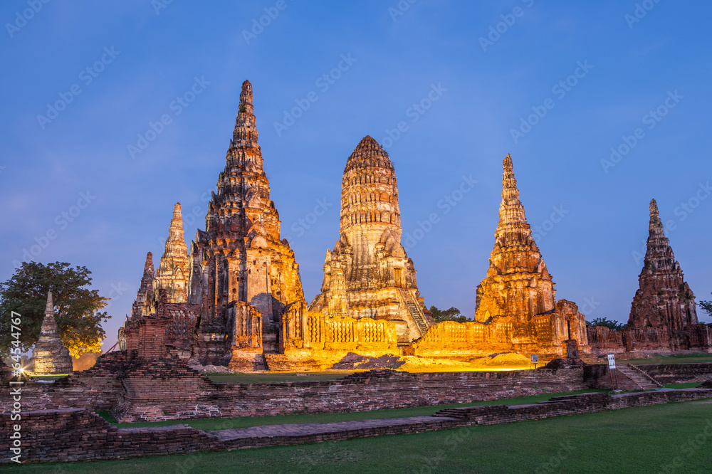 Wat Chaiwattanaram at Ayutthaya Historical Park Thailand