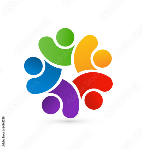 Teamwork people logo concept icon vector