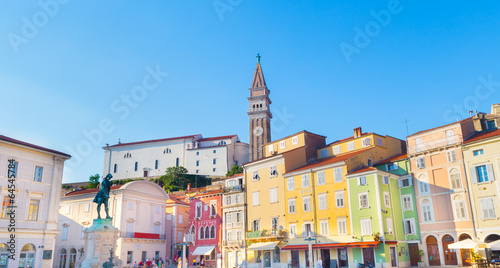 Bild auf Leinwand Tartini square in Piran, Slovenia, Europe