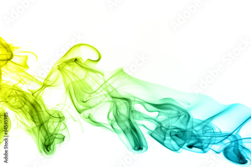 Colored smoke isolated on black background