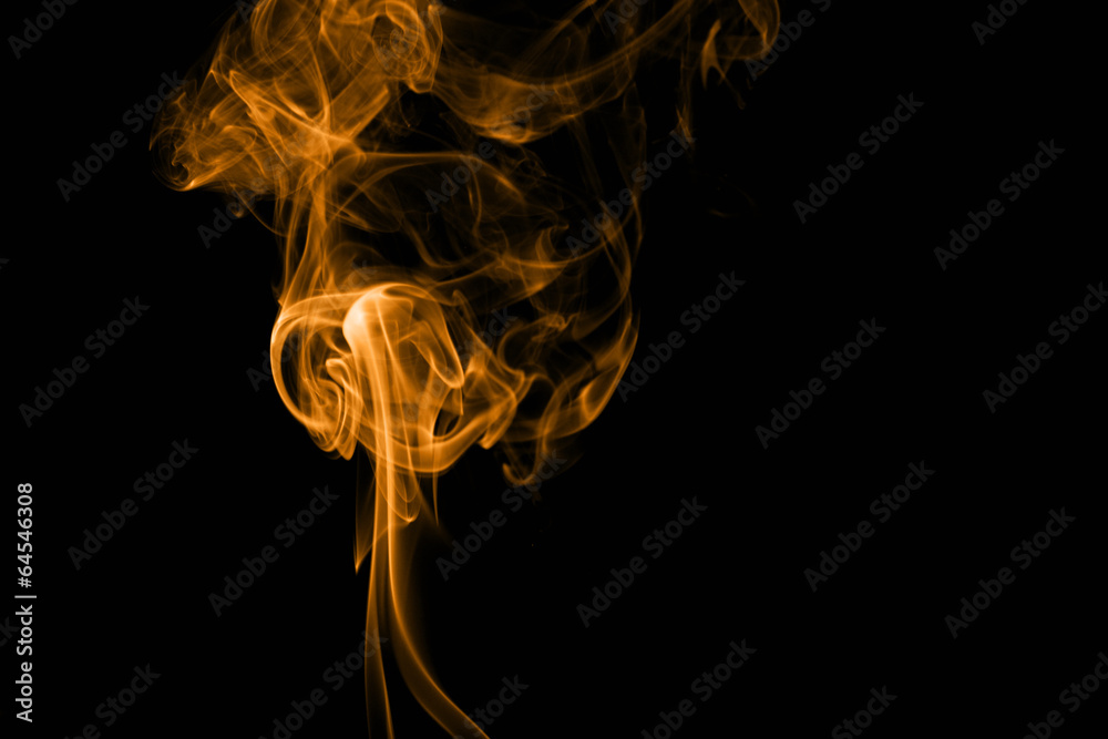 Orange fire smoke on black background Orange fire smoke on black background