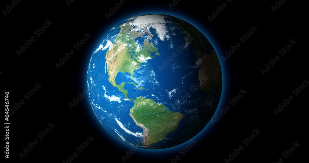 4K - Blue Planet Earth rotates on black BG 4K - Blue Planet Earth rotates on black BG