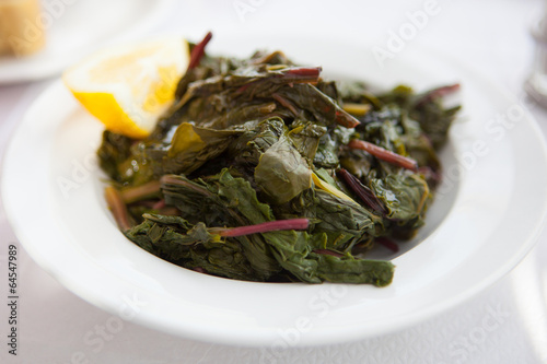 greek dish -grape vine leaves photo