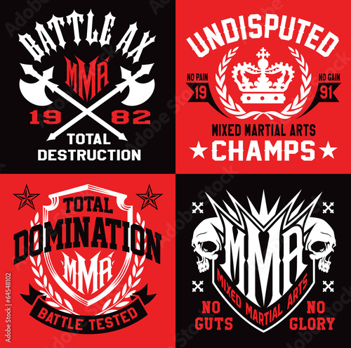 Mixed martial arts MMA emblems