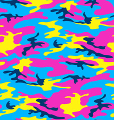 Fototapete Tarnmuster Neon Camouflage Tarnmuster Bunt  © razor33