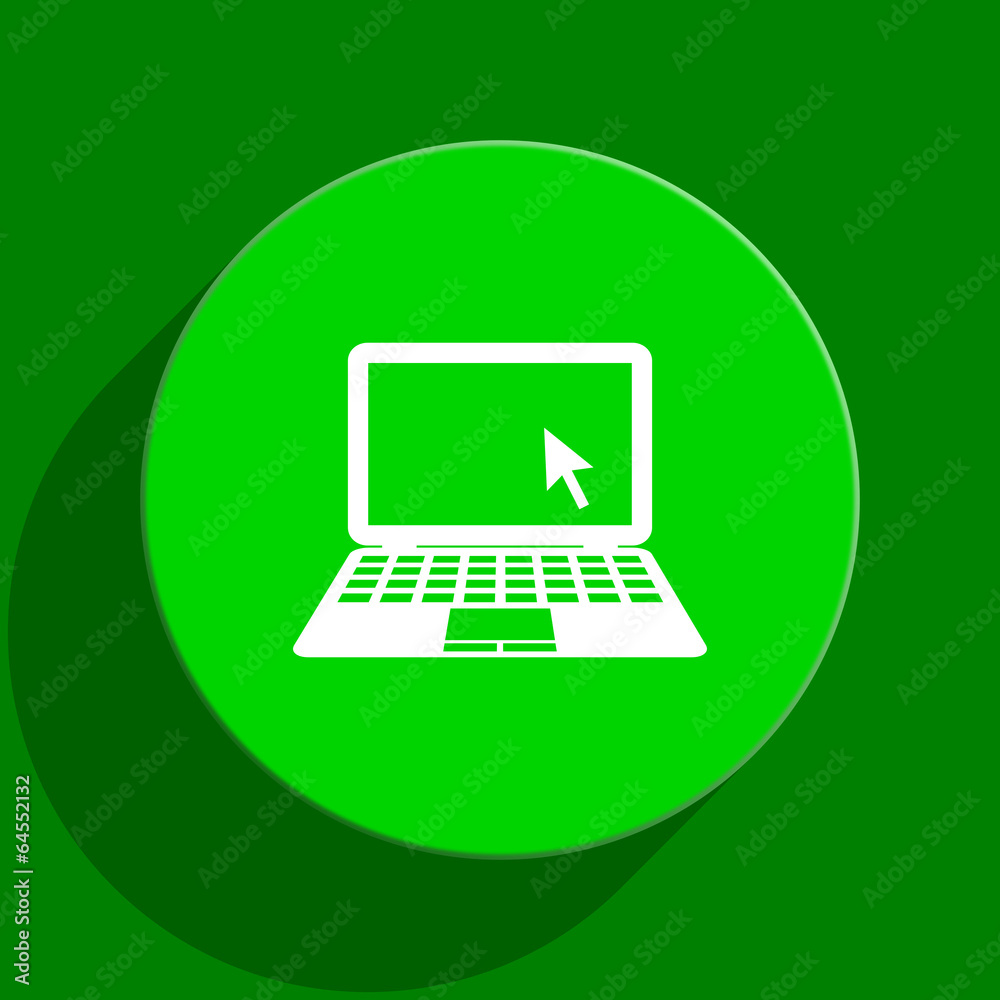 computer green flat icon computer green flat icon