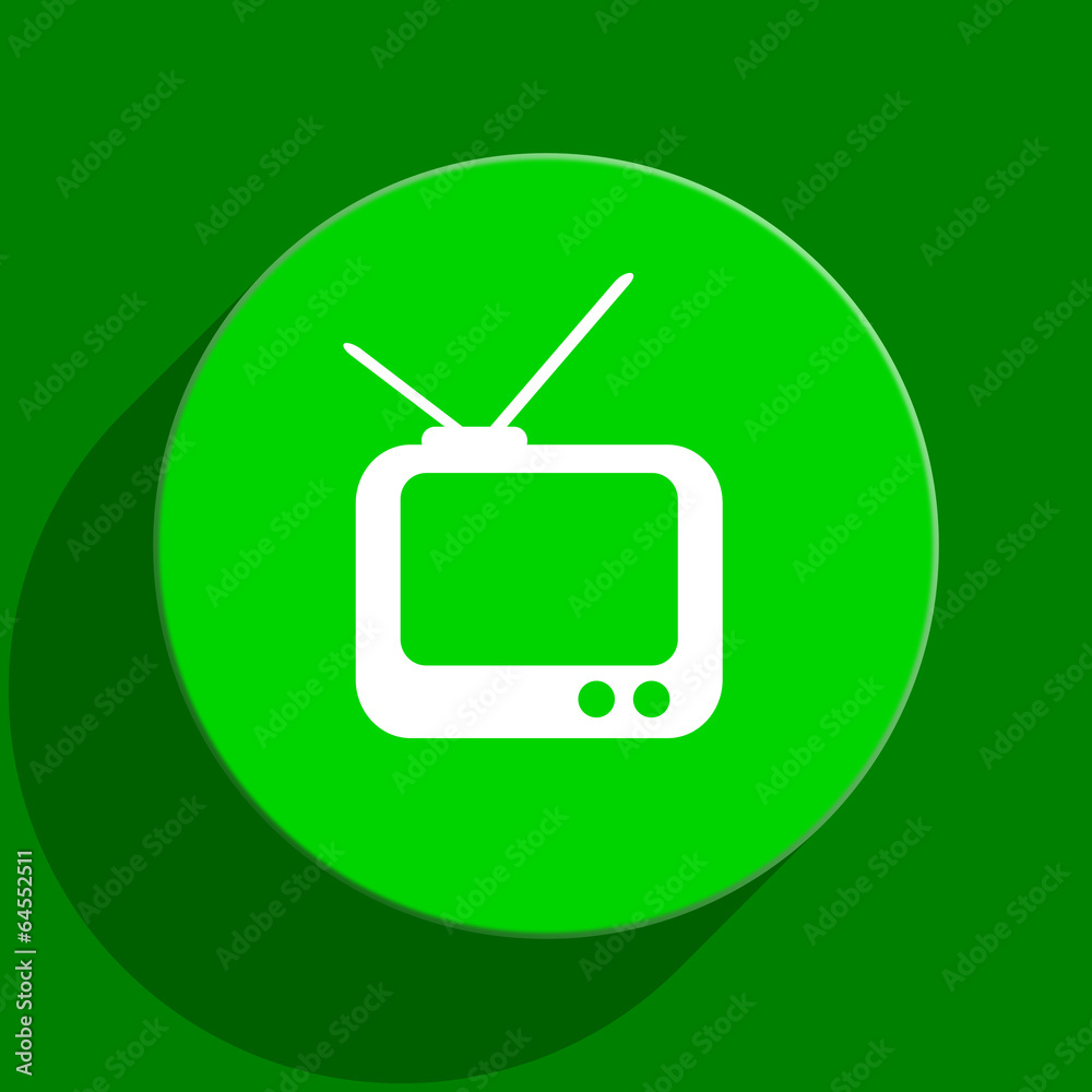 tv green flat icon