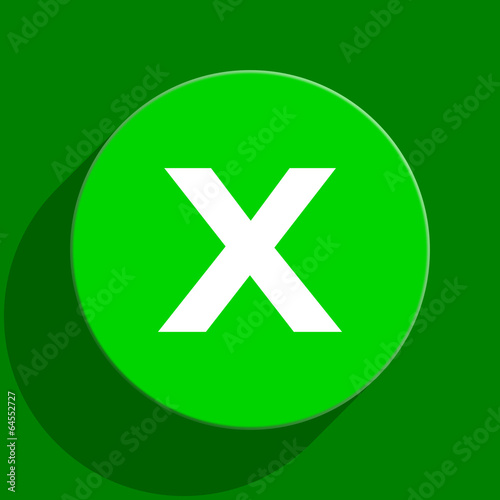 cancel green flat icon