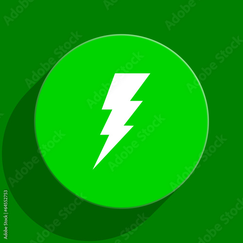 bolt green flat icon