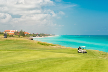 Fototapete Karibik Golf course at Varadero beach in Cuba  © kmiragaya