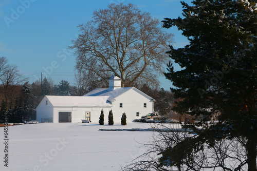 White Barn in Winter