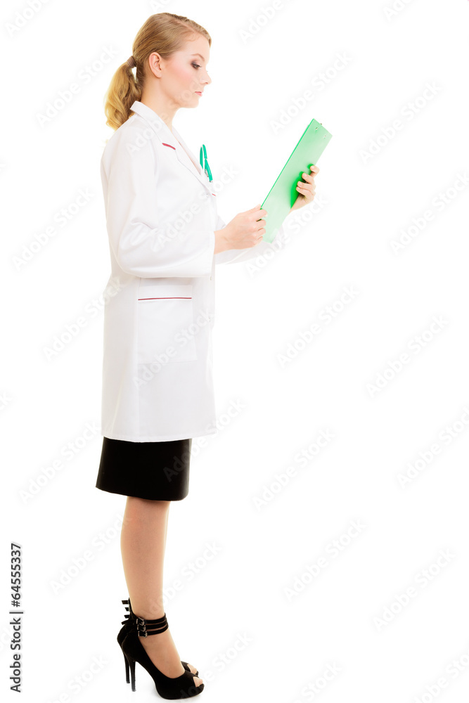Woman doctor in lab coat with stethoscope. Medical Woman doctor in lab coat with stethoscope. Medical