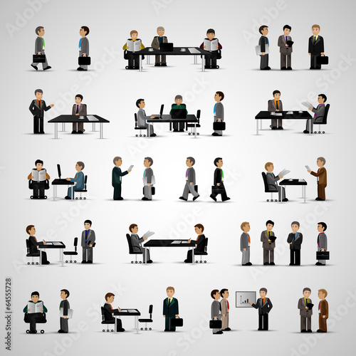 Business Peoples - Isolated On Gray Background